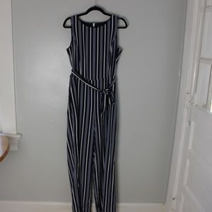 Blue and white jumpsuit